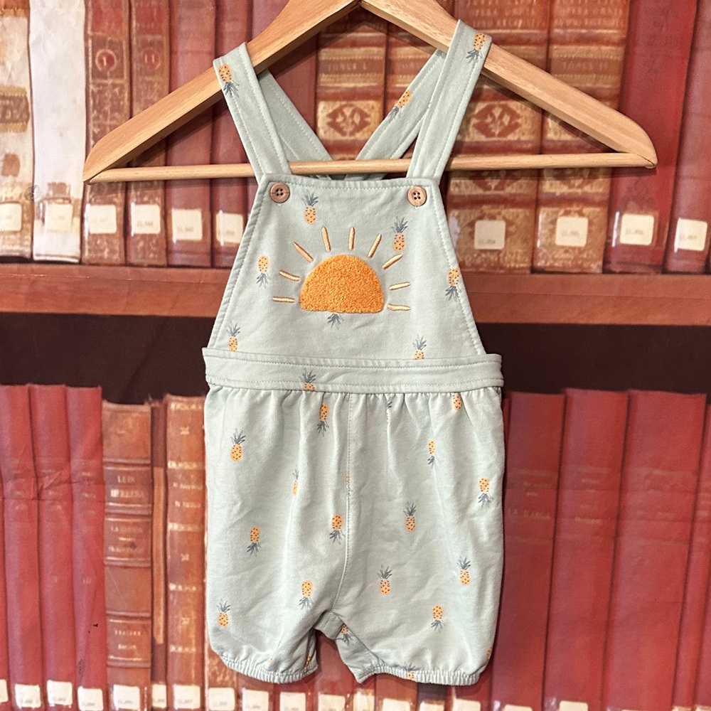 Pekkle pineapple sunshine overalls 18 mo